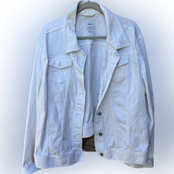 GAP Women’s White Denim Jacket XXL - Picture 1 of 15
